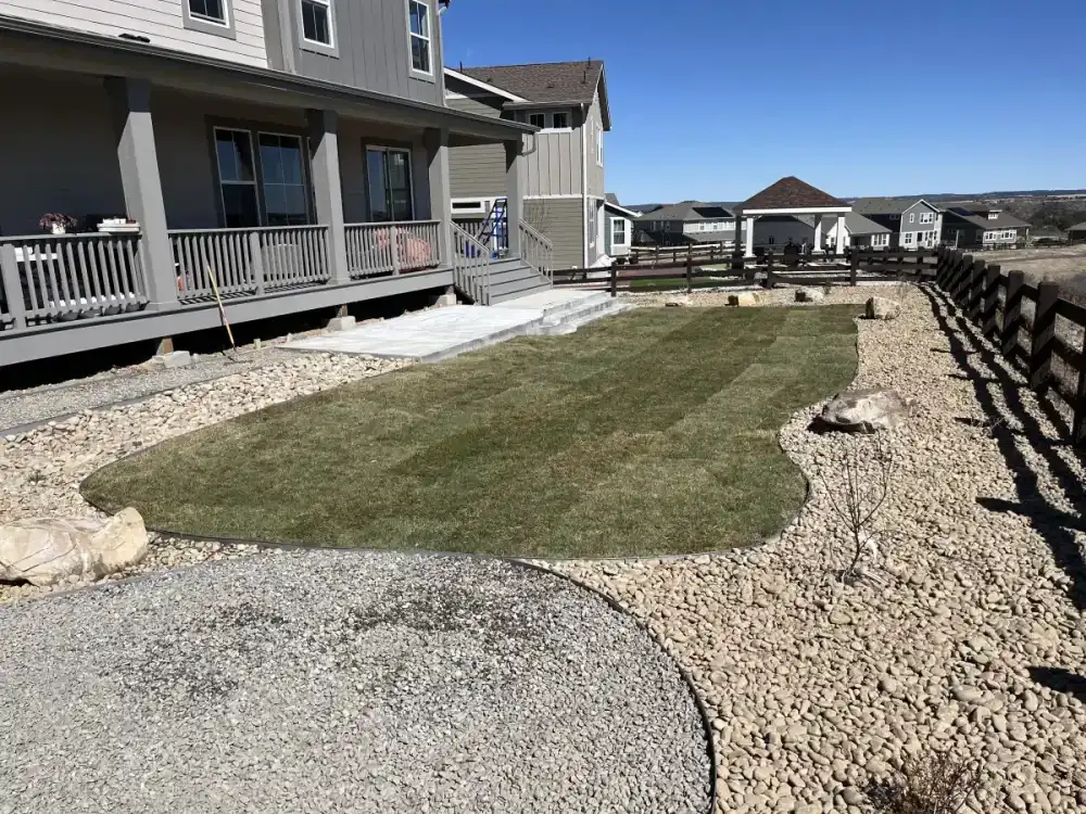 Paver patio with coordinated seating and planting areas